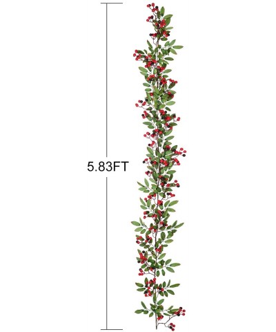 5.83 Ft Red Berry Christmas Garland- Artificial Berry Garland for Indoor Outdoor Hone Fireplace Decoration for Winter Christm...