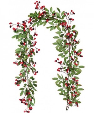 5.83 Ft Red Berry Christmas Garland- Artificial Berry Garland for Indoor Outdoor Hone Fireplace Decoration for Winter Christm...