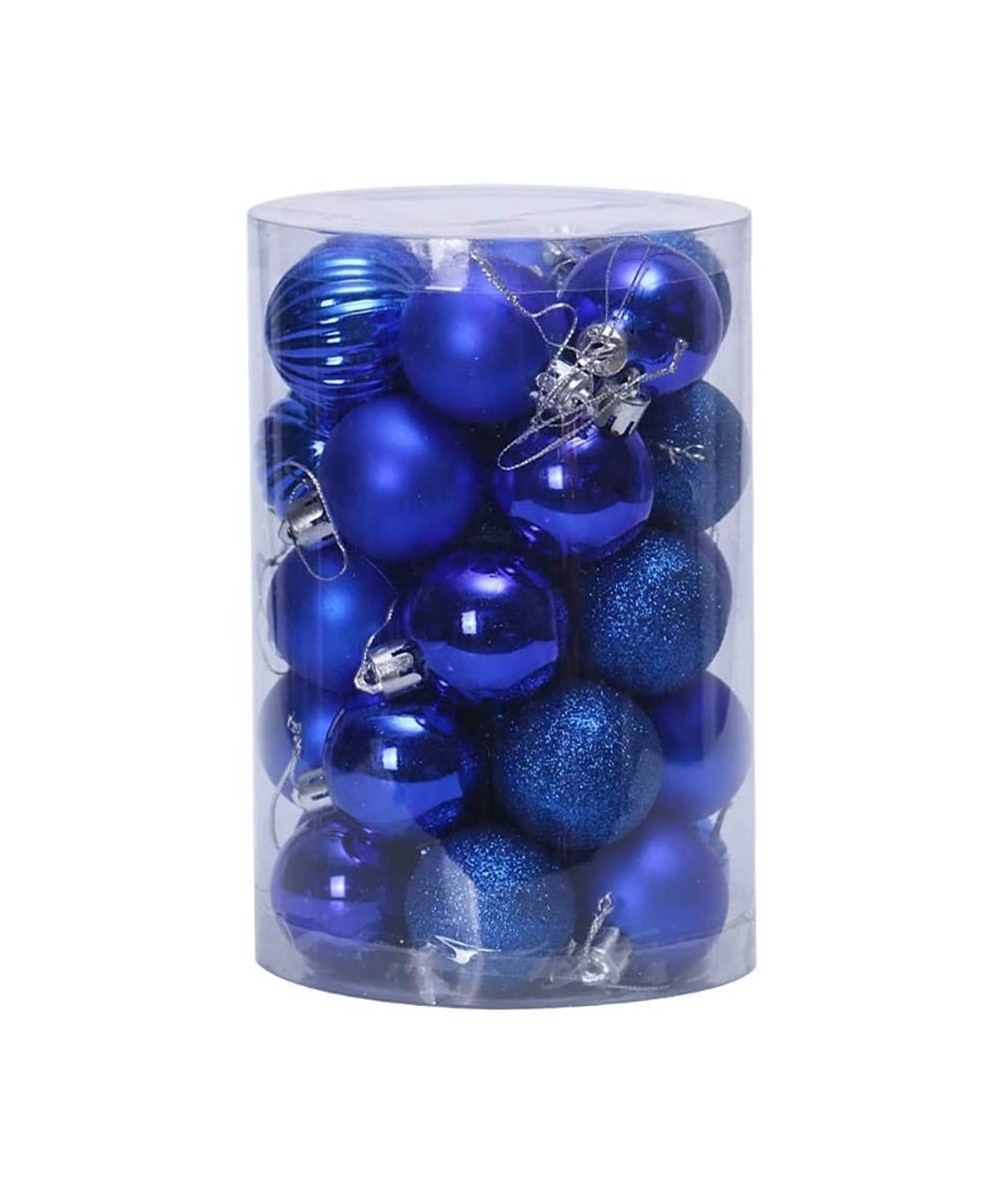 34 PCS Christmas Balls Ornaments Christmas Ball Set 4cm/1.57in Christmas Tree Decoration Balls(Blue) - Blue - C118Y52N3GC $7....