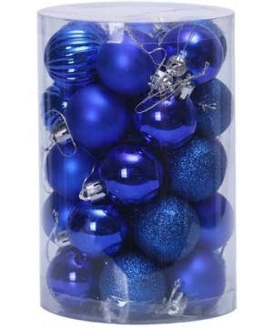 34 PCS Christmas Balls Ornaments Christmas Ball Set 4cm/1.57in Christmas Tree Decoration Balls(Blue) - Blue - C118Y52N3GC $7....