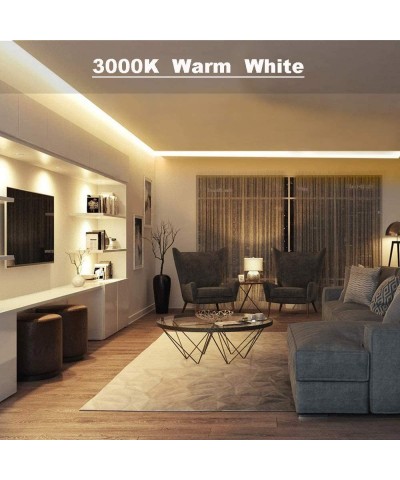 12V Warm White LED Strip Light 16.4ft SMD2835 600LEDs- 5M Cuttable Non Waterproof 3000-3500K LED Tape Lights for Kitchen Bedr...