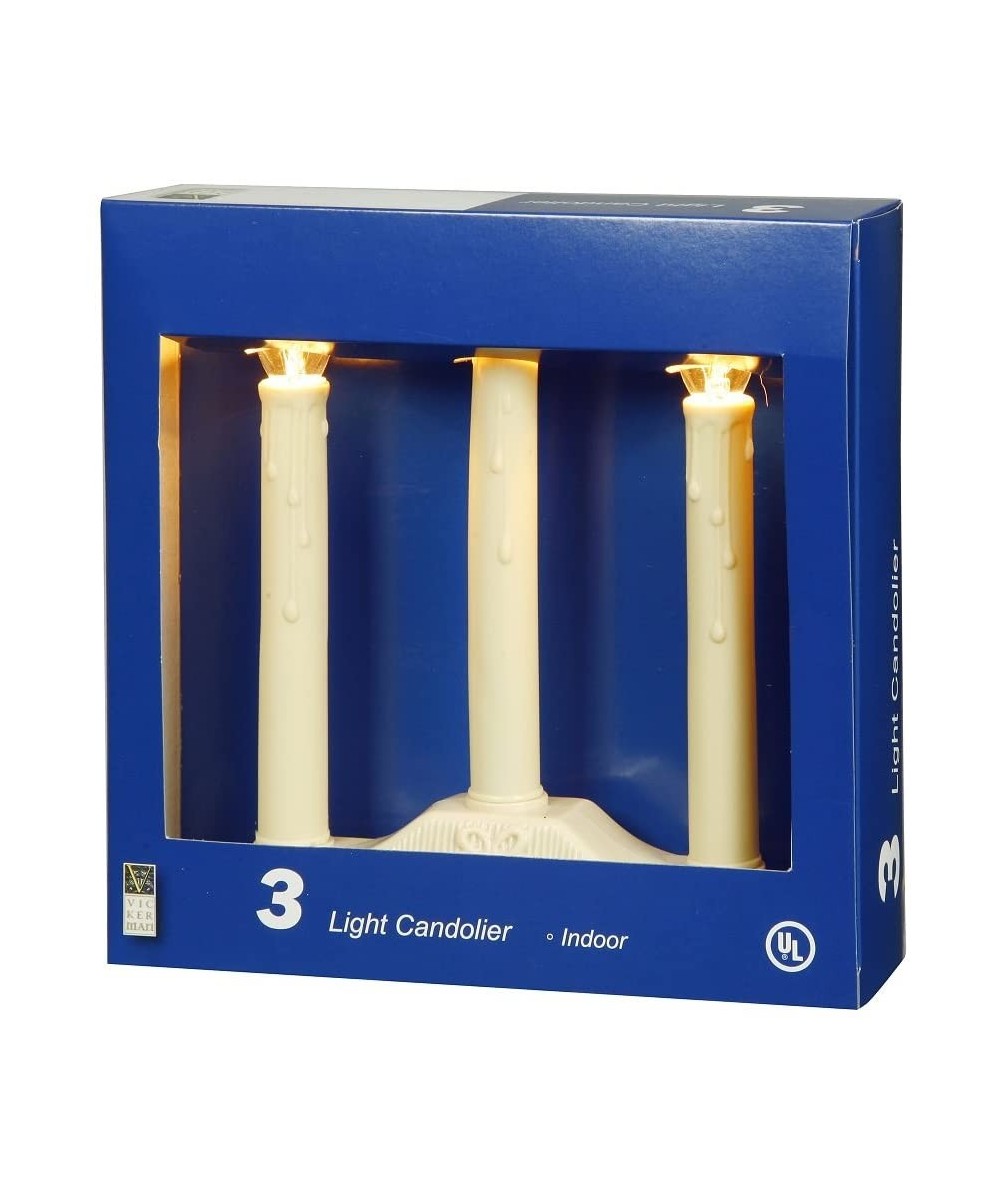 3-Light Ivory Candolier Christmas Indoor Candle Lamp - C411KBEB27R $11.57 Indoor String Lights