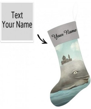 Personalized Christmas Stocking with Name Custom Whale Ocean House for Xmas Party Decoration Gift 17.52 x 7.87 Inch - Multi9 ...