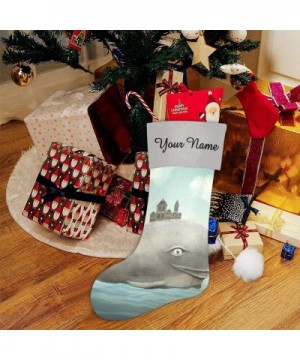 Personalized Christmas Stocking with Name Custom Whale Ocean House for Xmas Party Decoration Gift 17.52 x 7.87 Inch - Multi9 ...