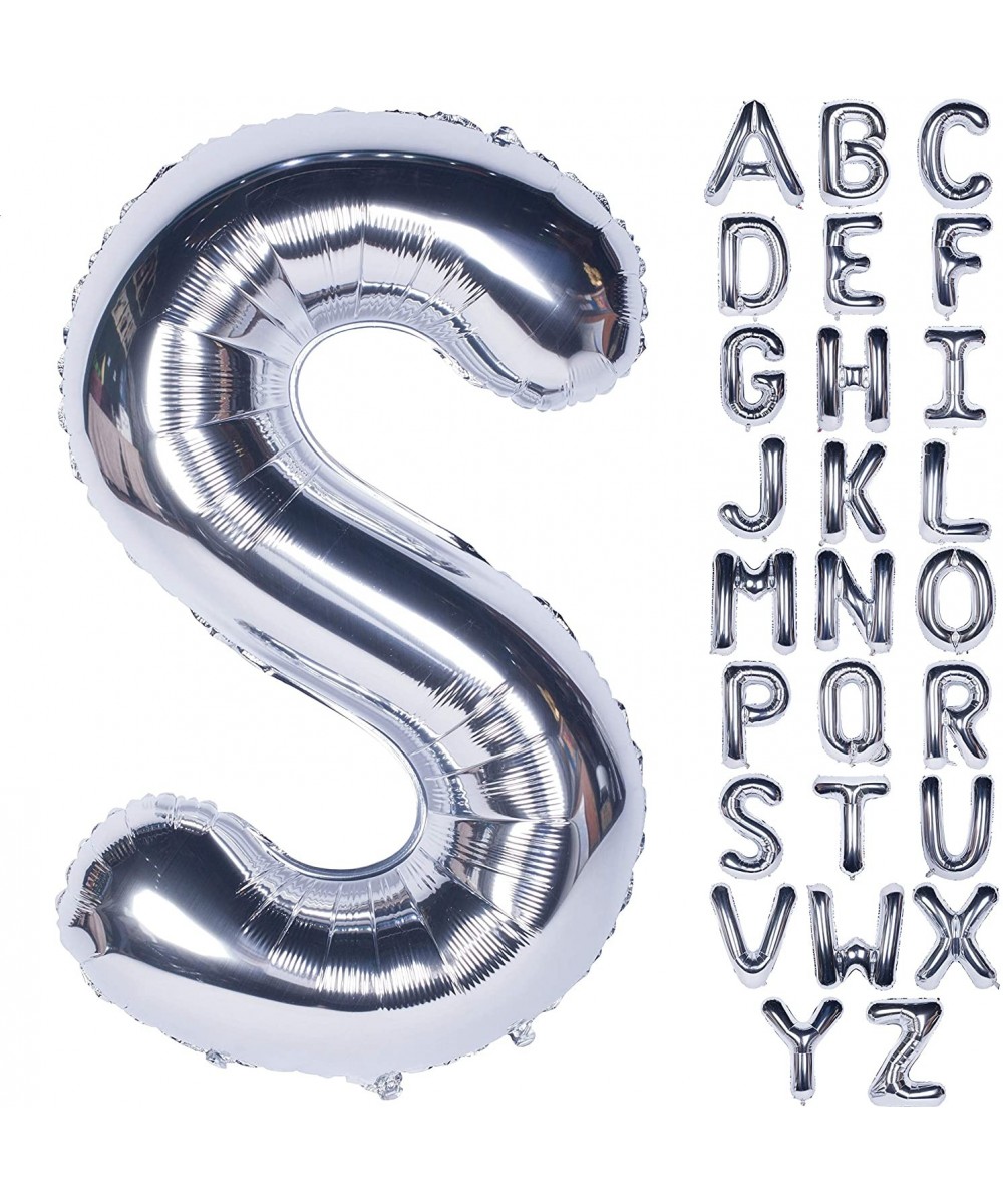 Letter Balloons 40 Inch Giant Jumbo Helium Foil Mylar for Party Decorations Silver S - Letter S - CX18U7UC34O $5.36 Balloons