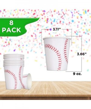 Baseball Party Bundle - Luncheon & Beverage Napkins- Dinner & Dessert Plates- Table Cover- Cups - Great for Interactive Sport...