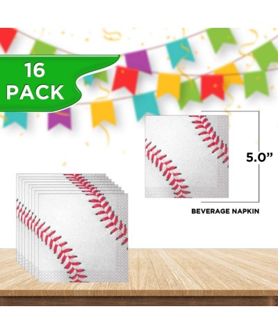 Baseball Party Bundle - Luncheon & Beverage Napkins- Dinner & Dessert Plates- Table Cover- Cups - Great for Interactive Sport...