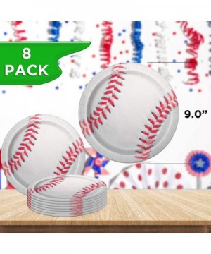 Baseball Party Bundle - Luncheon & Beverage Napkins- Dinner & Dessert Plates- Table Cover- Cups - Great for Interactive Sport...