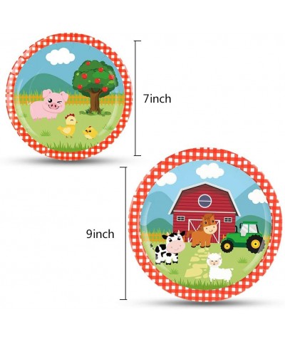 Farm Party Tableware Set - Barnyard Animal Themed Party Supplies for Kids Birthday Baby Shower Disposable Tablecloth Plates C...