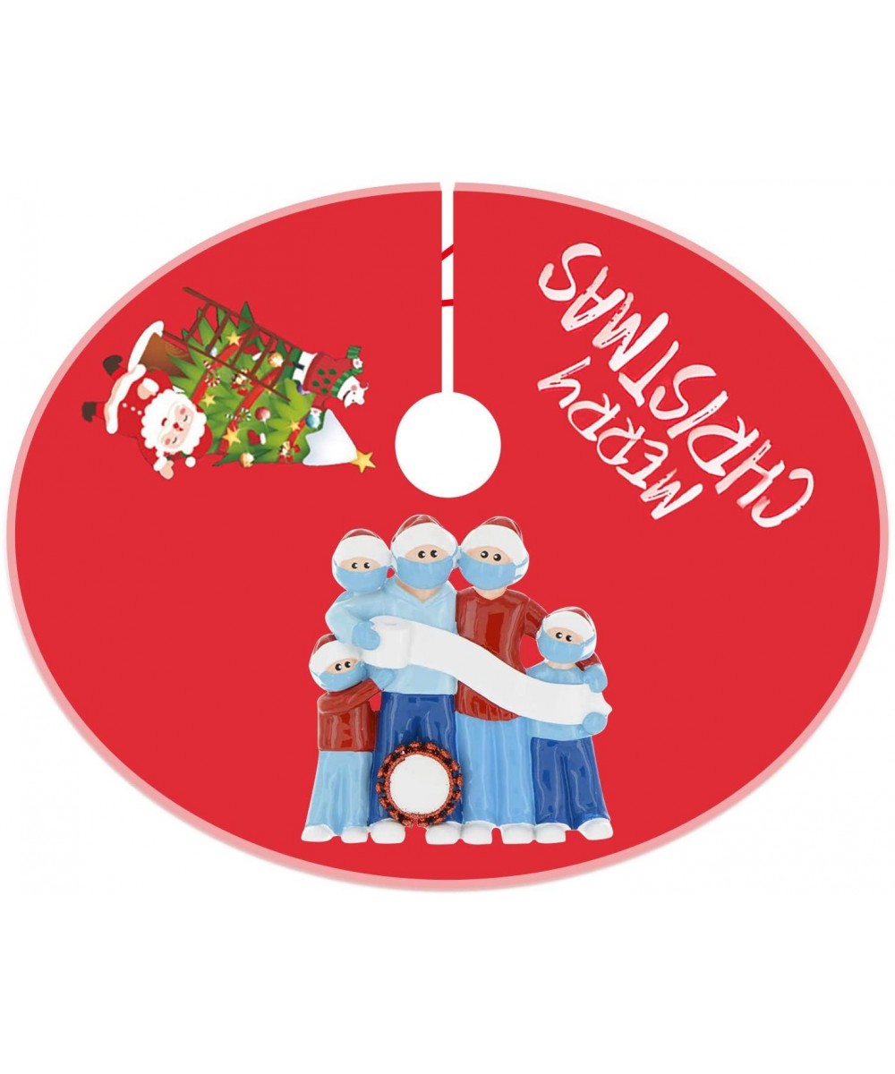 Merry Christmas Tree Skirt Red- 2020 Quarantine Personalized Survived Family Customized Christmas Tree Skirt Xmas Holiday Dec...