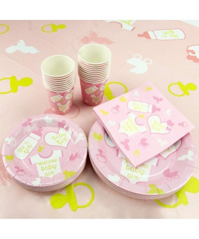82 Piece Girl Baby Shower Party Set Including Banner- Plates- Cups- Napkins- Tablecloth- Serves 20 - CQ18NQXMA2R $9.93 Party ...