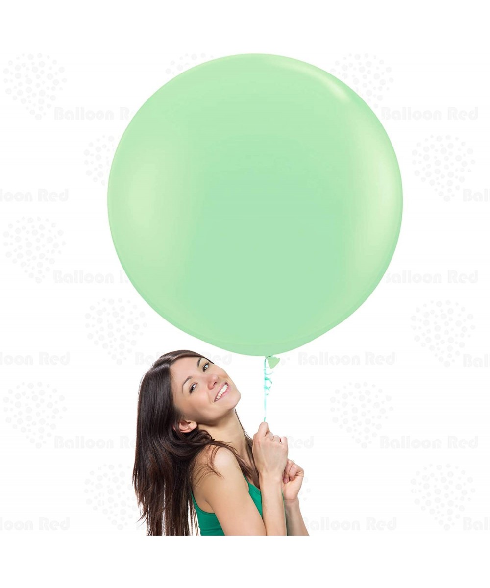 Baby Green 36 Inch (3 ft) Pastel Color Thickened Giant Latex Balloons- Pack of 3- Round Shape- Premium Helium Quality for Wed...