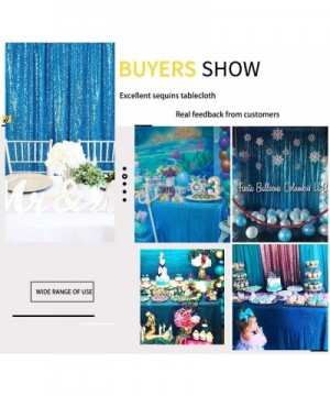 60x102Inch Rectangular Sequin Tablecloth Sparkly for Wedding Party Christmas Day Aqua Blue - Aqua Blue - CP18T70AGTT $15.37 T...