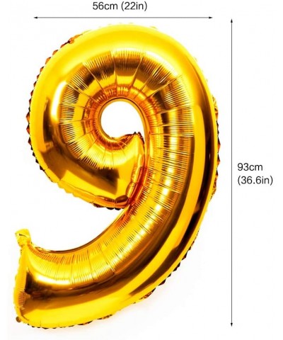 42 Inch Large Foil Helium Number Balloon Birthday Wedding Party 0-9 (Gold- 9) - Gold - CZ11OQYHL2N $6.07 Balloons
