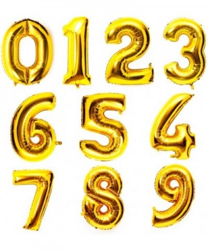 42 Inch Large Foil Helium Number Balloon Birthday Wedding Party 0-9 (Gold- 9) - Gold - CZ11OQYHL2N $6.07 Balloons