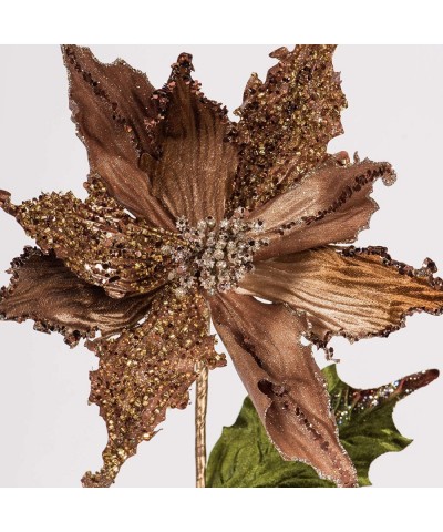 Poinsettia Spray- 20"- Chocolate - CZ18A6R8RCW $38.32 Swags