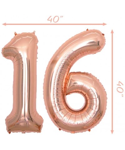 16th Birthday Decorations for Girls Sweet 16 Cake Topper and Satin Sash- Rose Gold Number 16 Balloons- Confetti Balloons and ...