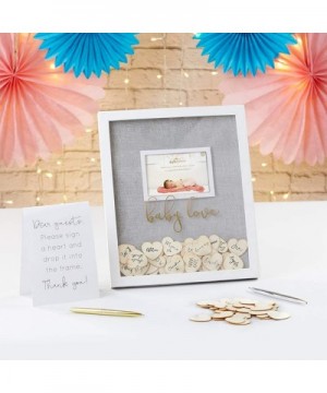 Baby Shower Guest Book Alternative- with 30 Blank Wooden Hearts- Traditional Guest Book- Picture Frame - CD18WYQD3IL $32.93 G...