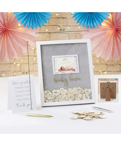 Baby Shower Guest Book Alternative- with 30 Blank Wooden Hearts- Traditional Guest Book- Picture Frame - CD18WYQD3IL $32.93 G...