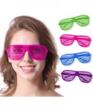 Novelty Place] Neon Color Shutter Glasses 80's Party Slotted Sunglasses for Kids & Adults - 12 Pairs (4 Colors) - CP1211042SP...
