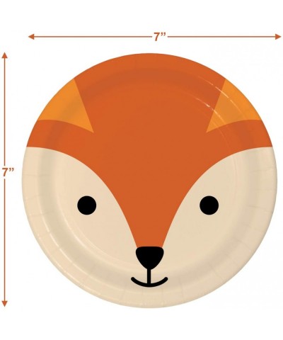 Fox Party Supplies - Woodland Animal Fox Face Paper Dessert Plates and Luncheon Napkins (Serves 16) - Woodland Animal Fox Fac...