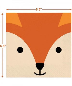 Fox Party Supplies - Woodland Animal Fox Face Paper Dessert Plates and Luncheon Napkins (Serves 16) - Woodland Animal Fox Fac...