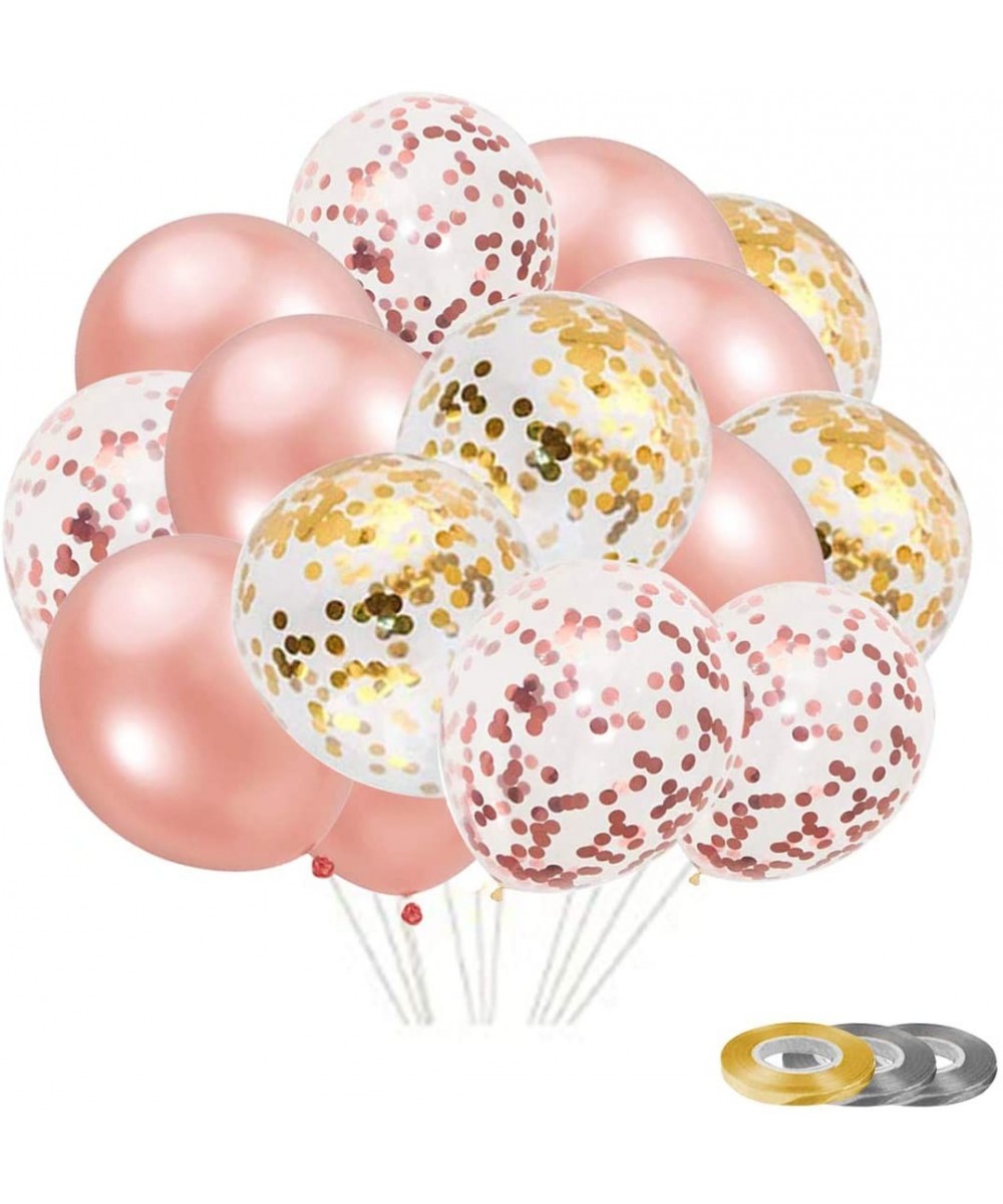 Rose Gold Balloons 60PCs- Rose Gold Confetti Balloons Rose Gold Balloons for Baby Shower Bridal Shower Wedding Engagement Bir...