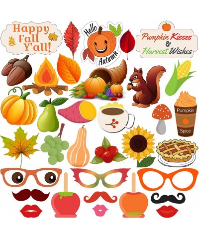 Thanksgiving Photo Booth Props 34 DIY Kits Thanksgiving Day Decorations Happy Thanksgiving Party Favor- Element of Pumpkin Tu...