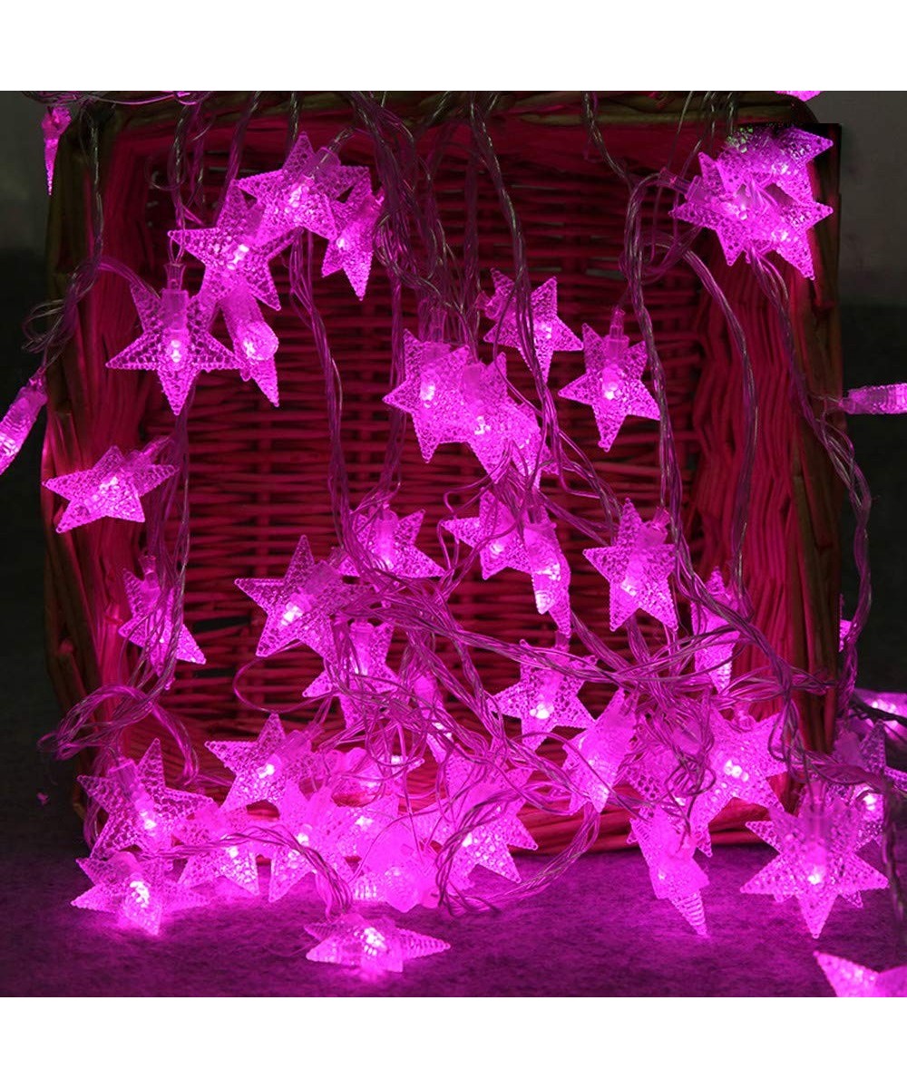 2M 10 LED Crystal Clear Star Fairy String Light Wedding Party Outdoor Decor Lamp（Purple） - Purple - CK18K2EHNC8 $6.49 Indoor ...