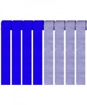 Navy Blue and Silver Crepe Paper Streamers- 2.6 Inch Widening 8 Rolls Navy and Silver Party Streamers Decorations for Birthda...