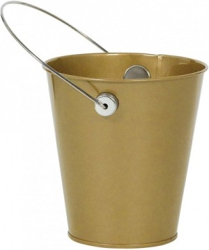 Colorful Metal Pails - Small - Gold - 12 Party Favor Buckets/Pack - Gold - CZ18EZEY3LW $28.59 Favors