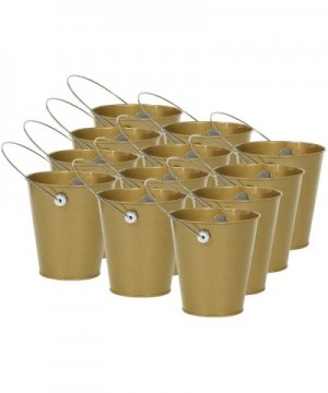 Colorful Metal Pails - Small - Gold - 12 Party Favor Buckets/Pack - Gold - CZ18EZEY3LW $28.59 Favors