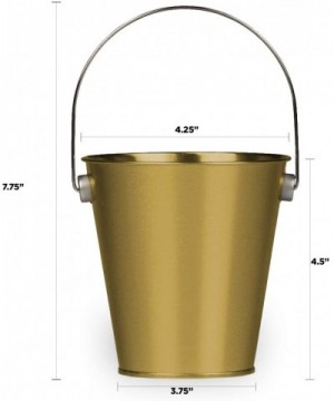 Colorful Metal Pails - Small - Gold - 12 Party Favor Buckets/Pack - Gold - CZ18EZEY3LW $28.59 Favors