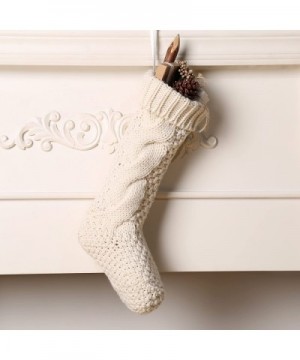 Unique Burgundy and Ivory White Knit Christmas Stockings 14" Pack of 2 - Burgundy and Ivory - C012NSF87GE $13.96 Stockings & ...