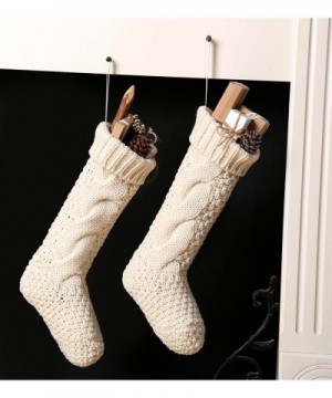 Unique Burgundy and Ivory White Knit Christmas Stockings 14" Pack of 2 - Burgundy and Ivory - C012NSF87GE $13.96 Stockings & ...