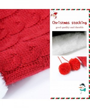 Cable Knit Christmas Stockings- 16 Inches Plush Faux Fur Cuff Knitted Xmas Stocking for Family Holiday Decorations (1- Red) -...