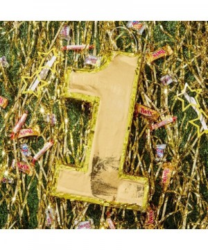 Large Number 1 Gold Foil Pinata- First Birthday Party Supplies- 16 x 10 x 3 Inches - C318LZ9585S $13.13 Piñatas