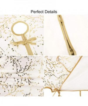 White Plush Tree Skirt with Gold Tree Print Holiday Party Decoration 48inch - Golden Fruit - CO19C75HSA2 $30.01 Tree Skirts