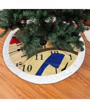 Clock with Red Lips Round Ornament Christmas Tree Skirt Indoor Outdoor Mat Xmas Party Holiday Decorations New Year Party Supp...