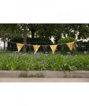 Black and Gold Sequin Bunting- Multicolor Fabric Triangle Flag Bunting for Party-Wedding Sequin Bunting/Garland- Outdoor Bunt...