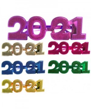 Pack of 12 Novelty 2021 Shaped New Year's Eve Props Party Favor Glitter Plastic Flame Glasses - CQ18Y42RDA5 $13.90 Favors