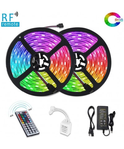 RGB LED Light Strips with RF Remote- 32.8ft- Waterproof IP65-SMD 5050-Dimmable LED Flexible Strip Light for Interior- living ...