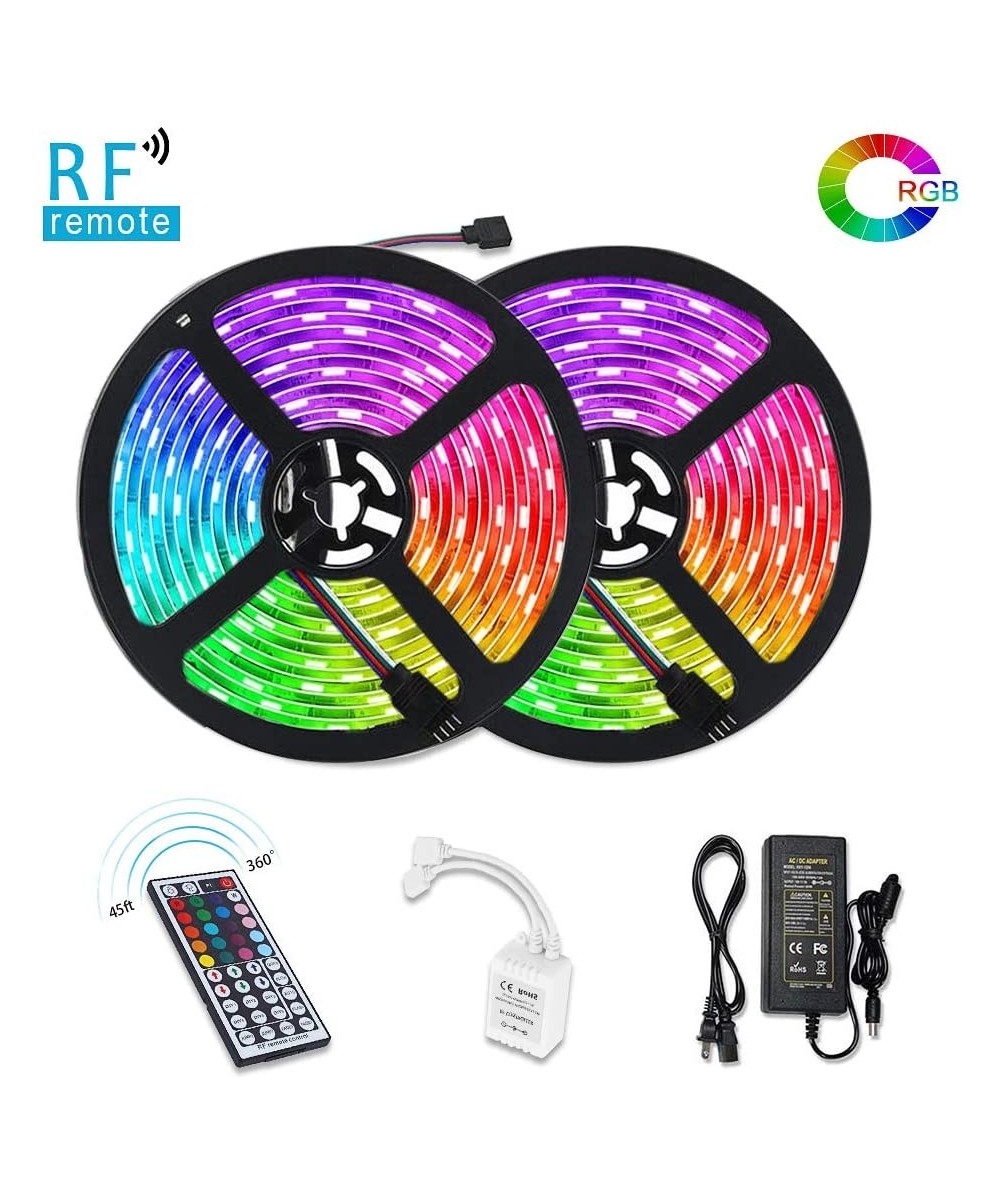 RGB LED Light Strips with RF Remote- 32.8ft- Waterproof IP65-SMD 5050-Dimmable LED Flexible Strip Light for Interior- living ...