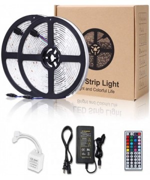 RGB LED Light Strips with RF Remote- 32.8ft- Waterproof IP65-SMD 5050-Dimmable LED Flexible Strip Light for Interior- living ...