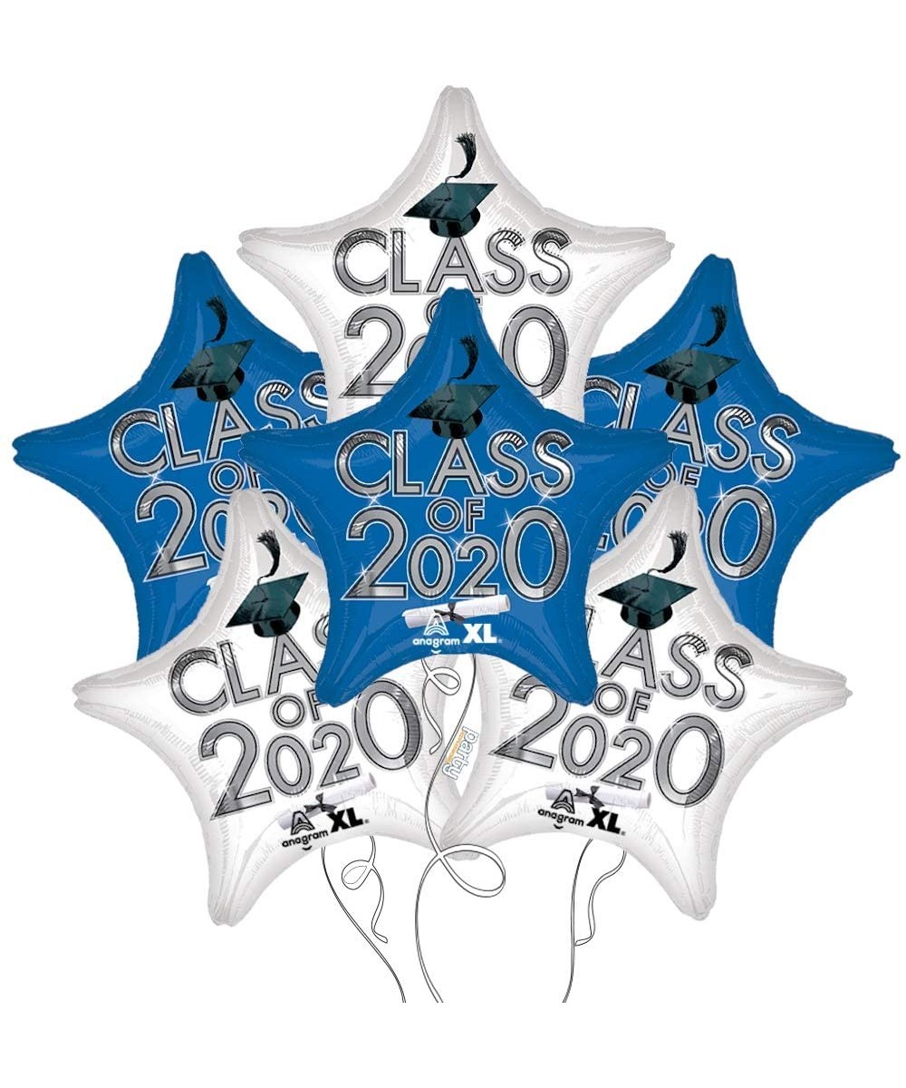 Graduation Cap Star Shaped Mylar Balloons 6-Pack (Blue & White - Class of 2020) - Blue & White - Class of 2020 - CQ195CUXM5R ...