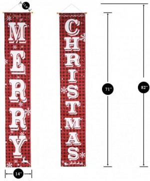 Merry Christmas Banner Christmas Porch Sign Red Black Buffalo Check Decorations Outdoor Indoor Xmas Decor for Home Wall Door ...