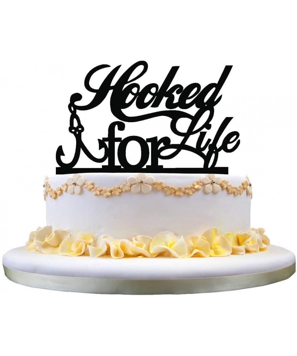 Beautiful Weeding Gift-Hooked for Life Cake Topper - CS17XQ7538Y $14.20 Cake & Cupcake Toppers