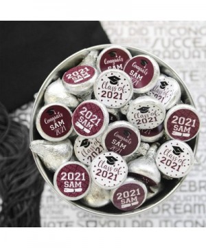 Personalized Graduation Party Favor Stickers - 180 Labels (Maroon) - Maroon - CQ1964GO4ZA $10.89 Favors