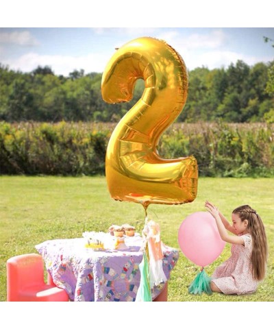 40 Inch Gold Large Numbers Balloon 0-9(Zero-Nine) Birthday Party Decorations-Foil Mylar Big Number Balloon Digital 2 for Birt...