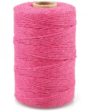 Rose Red Twine String-Cotton Bakers Twine 656 Feet Cotton Cord Crafts Gift Twine Christmas Holiday Twine - Rose Red - C519EMH...